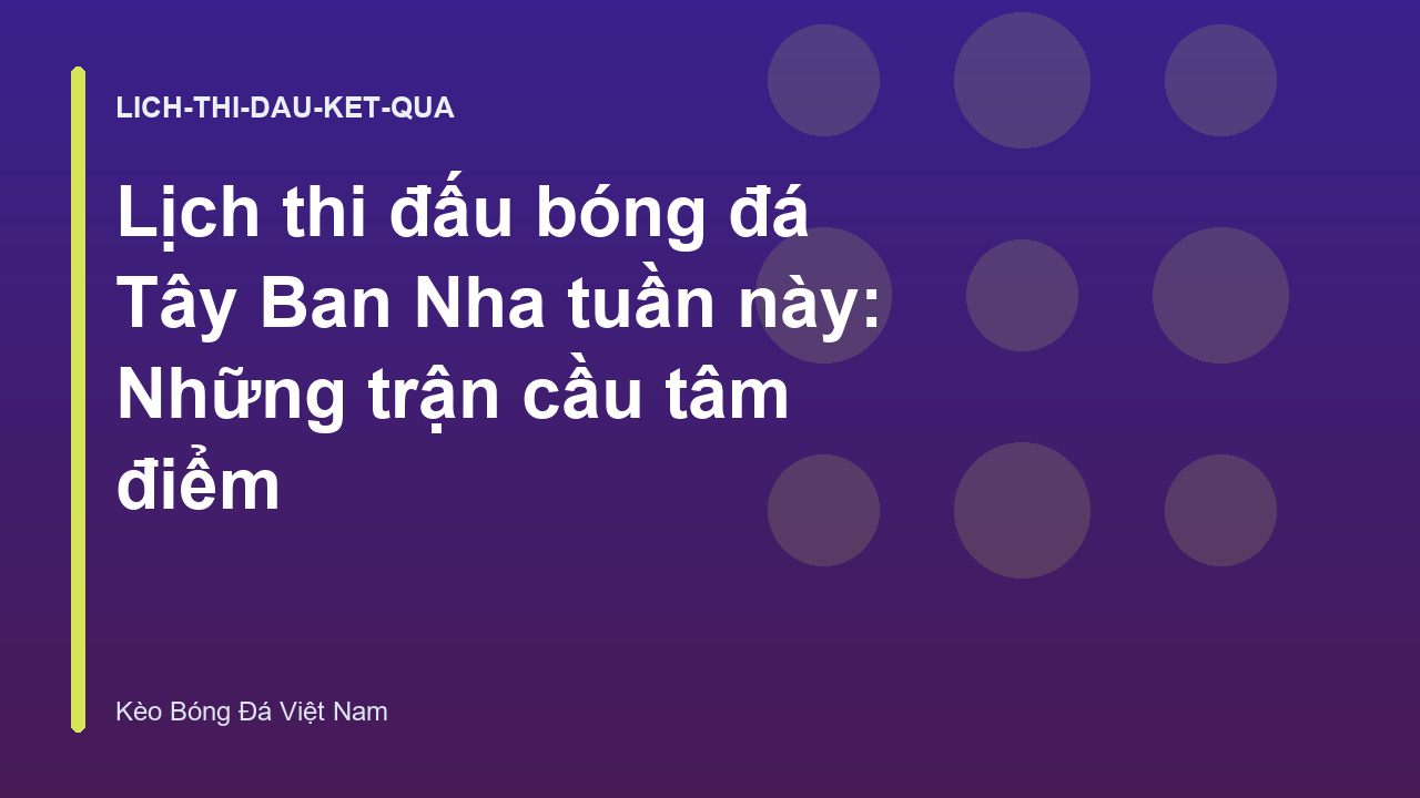 Lịch thi đấu bóng đá Tây Ban Nha tuần này: Những trận cầu tâm điểm