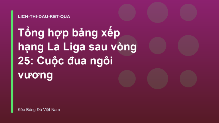 Tổng hợp bảng xếp hạng La Liga sau vòng 25: Cuộc đua ngôi vương